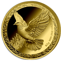 0,5g Gold Friedenstaube 2025 (Auflage: 5.000 | Polierte Platte)