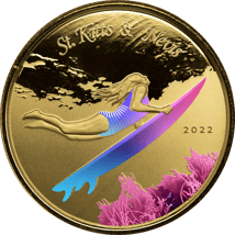 1 Unze Gold EC8 St. Kitts & Nevis Surfer 2022 (Auflage: 100 | coloriert)