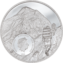 2 Unze Silber Mount Everest First Ascet 2023 (Auflage: 1.953 | High Relief | Polierte Platte)