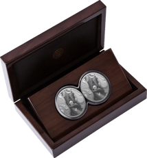 2 x 1 Unze Silber Big Five III Nashorn 2025 Doppelkapsel (Auflage: 1.000 | Polierte Platte)