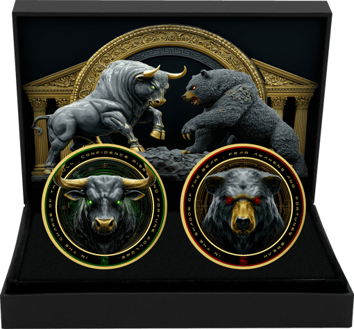 Bulle und Bär Silber Set 2025 (Auflage: 50 | teilvergoldet)