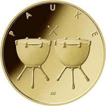 1/4 Unze Gold 50 Euro Pauke 2021 (Buchstabe J)