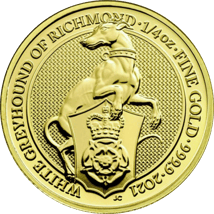 1/4 Unze Gold The Queen's Beasts The White Greyhound of Richmond 2021
