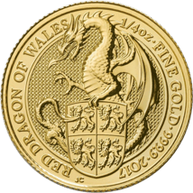 1/4 Unze Goldmünze The Queen's Beasts Red Dragon 2017