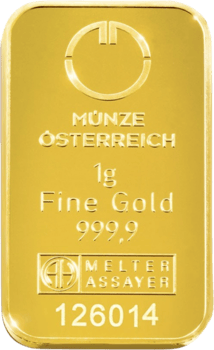 1 g Münze Österreich Kinebar Goldbarren