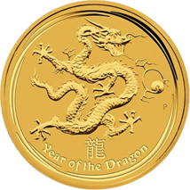 1 Unze Gold Lunar II Drache 2012