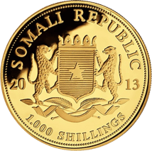 1 Unze Gold Somalia Elefant 2013