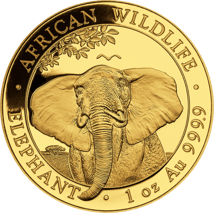 1 Unze Gold Somalia Elefant 2021