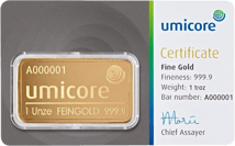 1 Unze Goldbarren Umicore