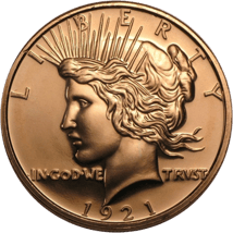 1 Unze Kupfermünze Peace Dollar