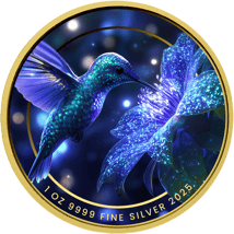 1 Unze Silber Lila Kolibri 2025 (Auflage: 100 | teilvergoldet)