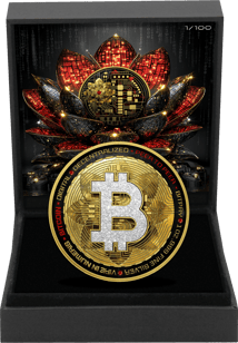 1 Unze Silber Lotus Bitcoin White Diamond (Auflage: 100 | teilvergoldet)