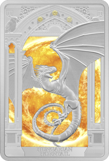 1 Unze Silber Horntail Harry Potter Magische Kreaturen 2023 PP (Auflage: 2.000 | coloriert | Polierte Platte)