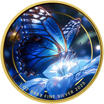1 Unze Silber Blauer Schmetterling 2025 (Auflage: 100 | teilvergoldet)