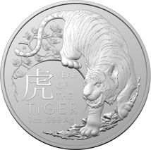 1 Unze Silber Jahr des Tiger RAM 2022 (Auflage: 50.000 | Royal Australia Mint)