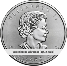 1 Unze Silber Maple Leaf (verschiedene Jahrgänge | ggf. 2. Wahl)