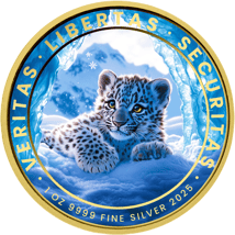 1 Unze Silber Baby Schneeleopard 2025 (Auflage: 100 | teilvergoldet)