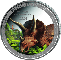 1 Unze Silber Prehistoric Life Triceratops 2024 (Auflage: 2.000 | coloriert)