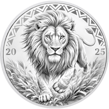 1 Unze Silber African Animals Löwe 2025 (Auflage: 5.000 | Polierte Platte)