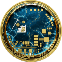 1 Unze Silber Thunder Bitcoin Iced Out (Auflage: 100 | teilvergoldet)