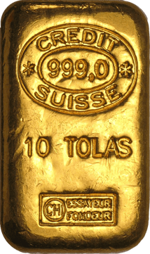 10 Tolas Goldbarren Credit Suisse (Gussbarren)