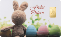 1g Goldbarren Heimerle und Meule Frohe Ostern FineCard