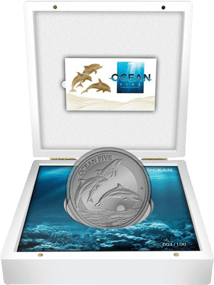 1kg Silber Ocean Five Delfin 2021 PP (Auflage: 100)