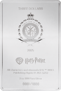 2 Unze Silber Harry Potter Kammer des Schreckens Buchcover 2025 (Auflage: 1.000 | Polierte Platte)