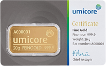 20g Goldbarren Umicore