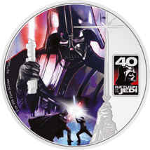 3 Unze Silber Star Wars 40 Jahre Jubiläum Rückkehr der Jedi-Ritter 2023 PP (Auflage: 1.983 | Polierte Platte | coloriert)