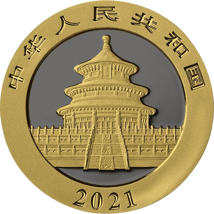 30g Silber China Panda 2021 (Auflage: 500 | teilvergoldet)