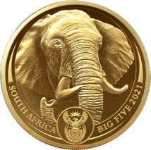 5 Unze Gold Big Five II Elefant 2021 (Auflage: 50 | 2. Motiv | im Etui)