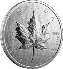 5 Unze Silber Maple Leaf Ultra High Relief 2024 (Auflage: 1.750 | Ultra High Relief | Reverse Proof)