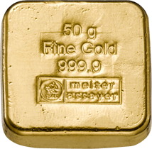 50 g Goldbarren Heimerle und Meule (gegossen)