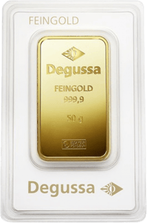 50g Goldbarren Degussa