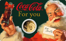 Gold Coca Cola Santa Claus Münze