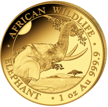 Gold Somalia Elefant First Struck Set 2023 (Auflage: 100 Stück)