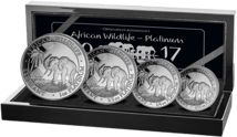 Platin Set: 1/10 - 1 Unze Somalia Elefant 2017 (im Etui)