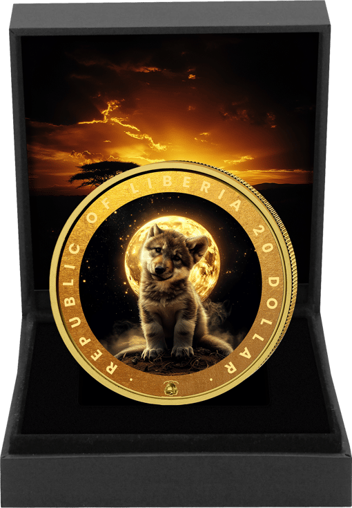 1 Unze Silber Baby Wolf 2025 (Auflage: 100 | teilvergoldet)