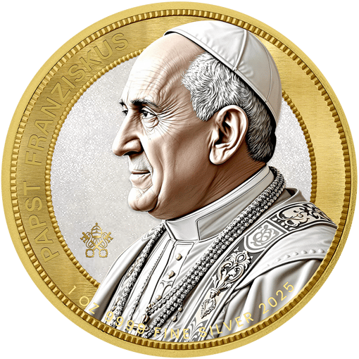 1 Unze Silber Pontifex Maximus 2025 (Auflage: 299 | teilvergoldet)