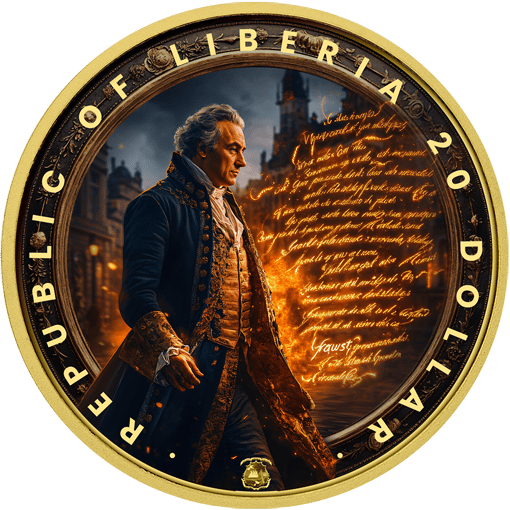 1 Unze Silber Johann Wolfgang von Goethe 2025 (Auflage: 100 | teilvergoldet)